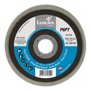 Polierteller P6PT D.125mm Bohrungs-D.22,23mm P 800 ultra fine weiß LUKAS