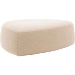 Polstermöbel Leyform GOGO Pouf, groß, oval, B 1240 x T 1090 x H 440 mm, mit Gleitern, Stoffbezug, beige