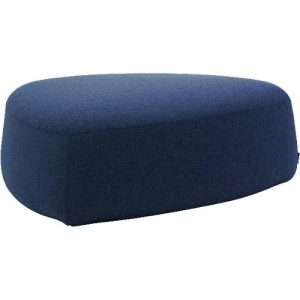 Polstermöbel Leyform GOGO Pouf, groß, oval, B 1240 x T 1090 x H 440 mm, mit Gleitern, Stoffbezug, dunkelblau
