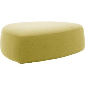 Polstermöbel Leyform GOGO Pouf, groß, oval, B 1240 x T 1090 x H 440 mm, mit Gleitern, Stoffbezug, gelb