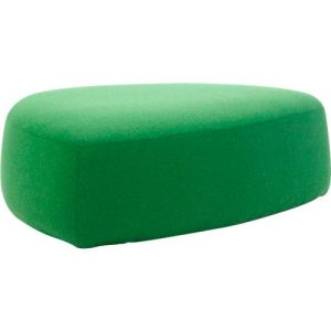 Polstermöbel Leyform GOGO Pouf, groß, oval, B 1240 x T 1090 x H 440 mm, mit Gleitern, Stoffbezug, grün