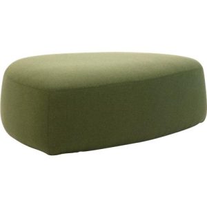 Polstermöbel Leyform GOGO Pouf, groß, oval, B 1240 x T 1090 x H 440 mm, mit Gleitern, Stoffbezug, moosgrün