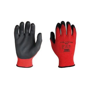 Polyester-Strickhandschuh Rottex, Nitril Handflächen-Beschichtung, flüssigkeitsdicht, 12 Paar, Größe M Polyester-Strickhandschuh Rottex, Nitril Handflächen-Beschichtung, flüssigkeitsdicht, 12 Paar, Größe M