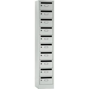 Postverteilerschrank, mit Einwurfschlitz, 1 Abteil, Sicherheitszylinderschloss, lichtgrau