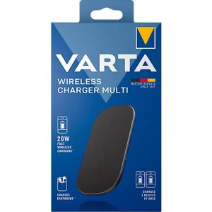 Powerbank Varta Multi 20 W, kabelloses Laden, Dual-Coil-Technologie, bis 20 W, USB Type C, B 120 x T 31 x H 230 mm, schwarz Powerbank Varta Multi 20 W, kabelloses Laden, Dual-Coil-Technologie, bis 20 W, USB Type C, B 120 x T 31 x H 230 mm, schwarz