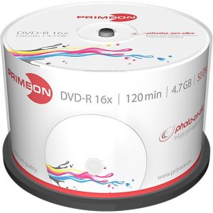 PRIMEON DVD-R, bedruckbar, bis 16fach, 4,7 GB/120 min, 50er-Spindel PRIMEON DVD-R, bedruckbar, bis 16fach, 4,7 GB/120 min, 50er-Spindel