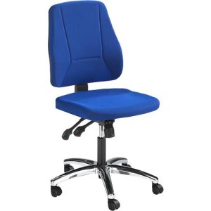 Prosedia Bürostuhl YOUNICO PLUS 8, Synchronmechanik, ohne Armlehnen, halhohe Rückenlehne, alupoliert/blau Prosedia Bürostuhl YOUNICO PLUS 8, Synchronmechanik, ohne Armlehnen, halhohe Rückenlehne, alupoliert/blau