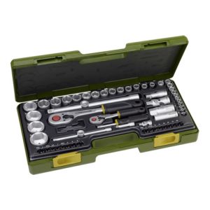 Proxxon Steckschlüsselsatz 1/4 u.1/2 Zoll 65 tlg.4-34 mm Schlitz/PH/PZD/TX/6 KT