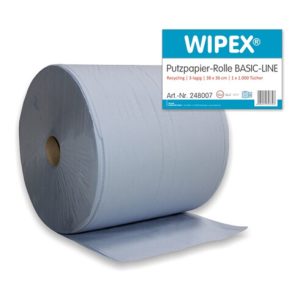 Putztuchrolle blau 3-lagig LxB 380x360mm 1000Abrisse/Rolle