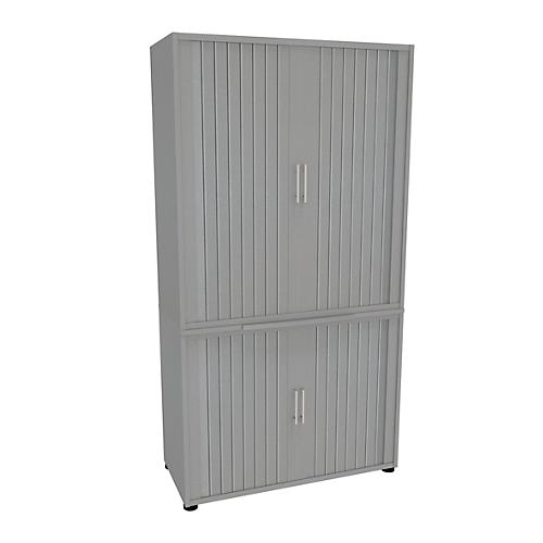Querrollladenschrank, zweiteilig, B 1000 mm, 5 OH, silber