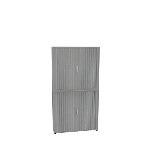 Querrollladenschrank, zweiteilig, B 1200 mm, 6 OH, silber
