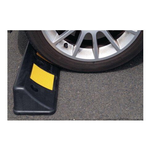 Radstopper L500xB160xH100mm PVC schwarz m.gelben Reflexstreifen