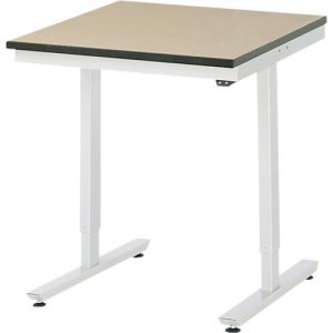 Rau Arbeitstisch Adlatus, elektrisch höhenverstellbar, 22 mm MDF-Platte, bis 150 kg, B 750 x T 800 x H 720-1120 mm, braun/lichtgrau