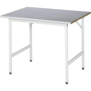 Rau Arbeitstisch Jerry, manuell höhenverstellbar, 25 mm MDF-Platte mit Stahlblechbelag, bis 300 kg, B 1000 x T 1000 x H 800-850 mm, silber/lichtgrau Rau Arbeitstisch Jerry, manuell höhenverstellbar, 25 mm MDF-Platte mit Stahlblechbelag, bis 300 kg, B 1000 x T 1000 x H 800-850 mm, silber/lichtgrau