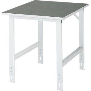 Rau Arbeitstisch Tom, manuell höhenverstellbar, 25 mm Spanplatte mit Linoleumbelag, bis 500 kg, B 750 x T 1000 x H 760-1080 mm, hellgrau/lichtgrau Rau Arbeitstisch Tom, manuell höhenverstellbar, 25 mm Spanplatte mit Linoleumbelag, bis 500 kg, B 750 x T 1000 x H 760-1080 mm, hellgrau/lichtgrau