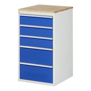 Rau Schubladenschrank Buche-Top und 5 x Schubl.-L 3×150 2x240mm