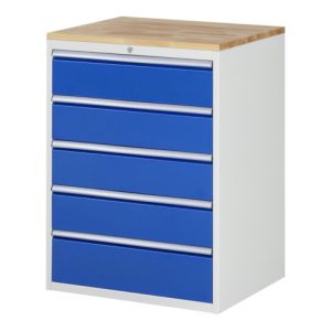 Rau Schubladenschrank Buche-Top und 5 x Schubl.-XL 4×180 1x210mm