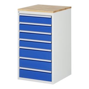Rau Schubladenschrank Buche-Top und 7 x Schubl.-L 4×120 3x150mm