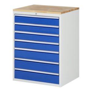 Rau Schubladenschrank Buche-Top und 7 x Schubl.-XL 4×120 3x150mm