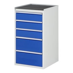 Rau Schubladenschrank m. Anti-Rutsch-Matte 5 Schubl.-L 3×150 2x240mm