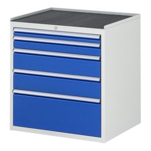 Rau Schubladenschrank m. Anti-Rutsch-Matte 5 Schubl.-XL 1×60 1×90 2×150 1x270mm