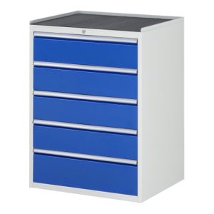 Rau Schubladenschrank m. Anti-Rutsch-Matte 5 Schubl.-XL 4×180 1x210mm