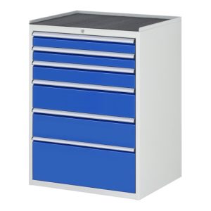 Rau Schubladenschrank m. Anti-Rutsch-Matte 6 Schubl.-XL 2×90 1×120 2×180 1x270mm