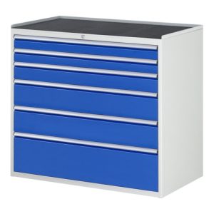 Rau Schubladenschrank m. Anti-Rutsch-Matte 6 Schubl-XXL 2×90 1×120 2×180 1x270mm