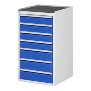 Rau Schubladenschrank m. Anti-Rutsch-Matte 7 Schubl.-L 4×120 3x150mm