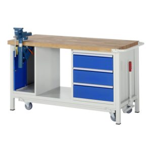 Rau Werkbank mit absenkbarem Fahrgestell Modell 8183 B 1500 x T 700 x H 880mm