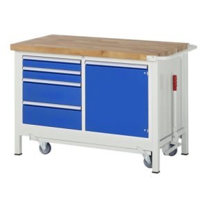 Rau Werkbank mit absenkbarem Fahrgestell Modell 8470 B 1250 x T 700 x H 880mm
