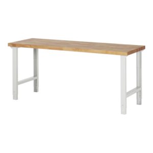 Rau Werkbank mit einstellbarer Arbeitshöhe und Massiv-Arbeitsplatte 2000x700x790-1140 mm