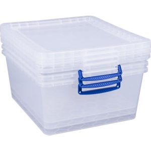 Really Useful Boxes Aufbewahrungsboxen, transparent, mit Deckel, 17,5L, 3 Stück Really Useful Boxes Aufbewahrungsboxen, transparent, mit Deckel, 17,5L, 3 Stück