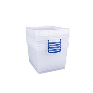 Really Useful Boxes Aufbewahrungsboxen, transparent, mit Deckel, 33,5L, 5 Stück Really Useful Boxes Aufbewahrungsboxen, transparent, mit Deckel, 33,5L, 5 Stück