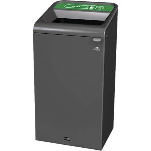 Recyclingstation Rubbermaid Configure, für Glas, 87 l, Magnetverbindung, B 495 x T 489 x H 975 mm, grün