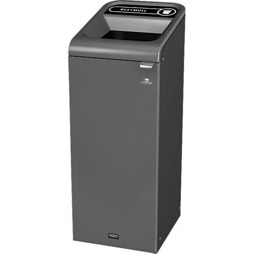 Recyclingstation Rubbermaid Configure, für Restmüll, 57 l, Magnetverbindung, B 495 x T 367 x H 975 mm, schwarz