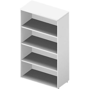 Regal ARLON OFFICE, 4 Ordnerhöhen, 3 variable Fachböden, B 900 x T 450 x H 1600 mm, weiß/weiß