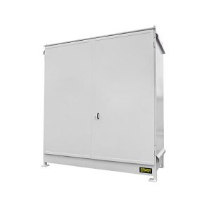 Regalcontainer BAUER CEN 29-2 IBC, Stahl, Doppelflügeltor, B 3175 x T 1480 x H 3445 mm, weiß