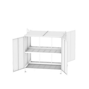 Regalcontainer BAUER CEN 29-2b IBC, Stahl, Doppelflügeltür, B 3275 x T 2900 x H 3465 mm, orange