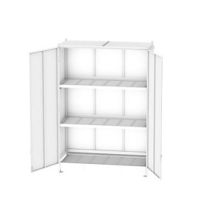 Regalcontainer BAUER CEN 33-3 IBC, Stahl, Doppelflügeltor, B 3895 x T 1585 x H 4995 mm, grün