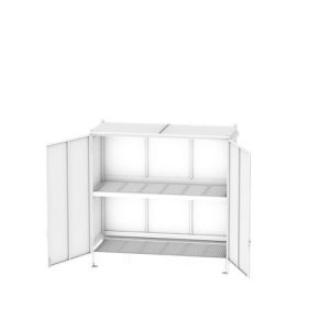 Regalcontainer BAUER CEN 36-2, Stahl, Doppelflügeltor, B 3915 x T 1480 x H 3145 mm, rot