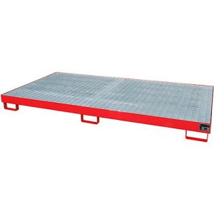 Regalwanne Typ RW/GR 2700-1, mit Gitterrost, rot RAL3000 Regalwanne Typ RW/GR 2700-1, mit Gitterrost, rot RAL3000