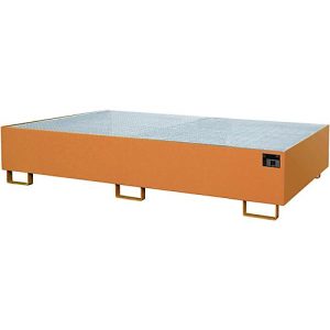 Regalwanne Typ RW/GR 2700-2, mit Gitterrost, orange RAL2000