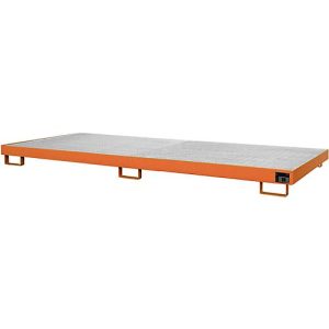 Regalwanne Typ RW/GR 3300-1, mit Gitterrost, orange RAL2000