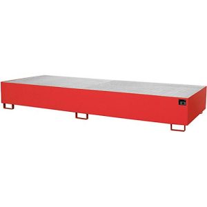 Regalwanne Typ RW/GR 3600-3, mit Gitterrost, rot RAL3000 Regalwanne Typ RW/GR 3600-3, mit Gitterrost, rot RAL3000