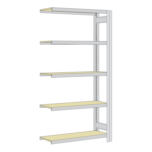 Regalwerk BERT Großfachregal Anbaufeld HxBxT 2000x875x400mm