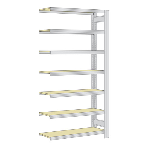 Regalwerk BERT Großfachregal Anbaufeld HxBxT 3000x1005x600mm