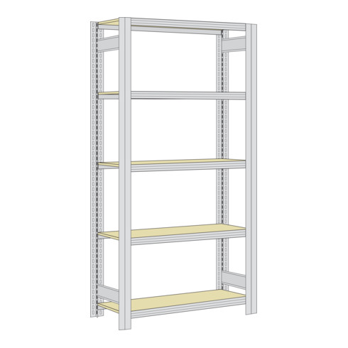 Regalwerk BERT Großfachregal Grundfeld HxBxT 2000x1005x400mm