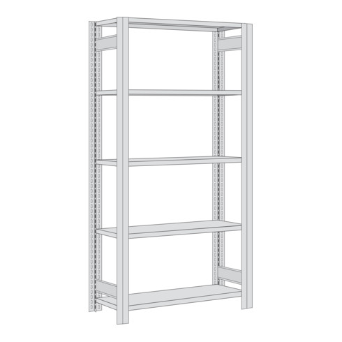 Regalwerk BERT Großfachregal Grundfeld HxBxT 2000x1695x600mm