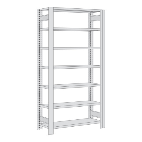 Regalwerk BERT Großfachregal Grundfeld HxBxT 3000x875x400mm